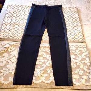 Fire Los Angeles faux leather stripe leggings.